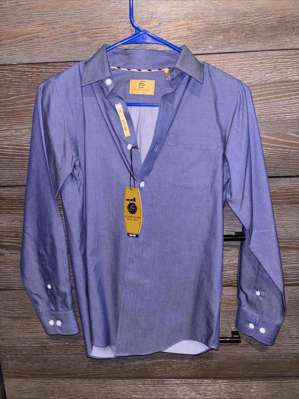 Class Club Gold Label Shirt Boys Size 10/12 Blue Dress Long Sleeve Button Up New